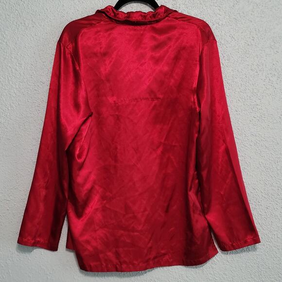Valerie Stevens Womens Button Up Satin Top Size M Comfort Soft Feminine Sexy - Picture 2 of 9